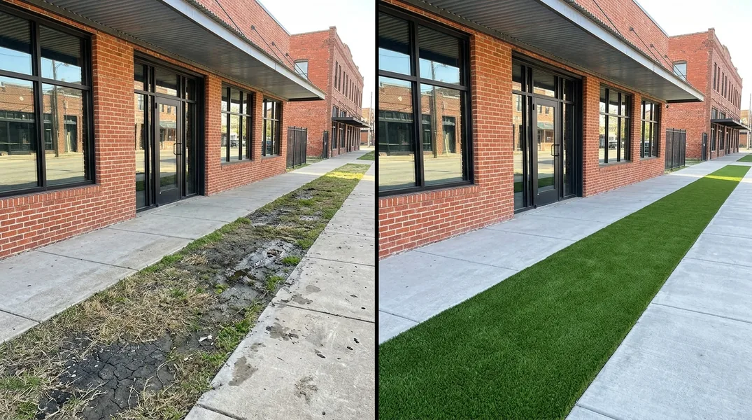 Result artificial grass installation in Dallas - Dallas Turf Installation