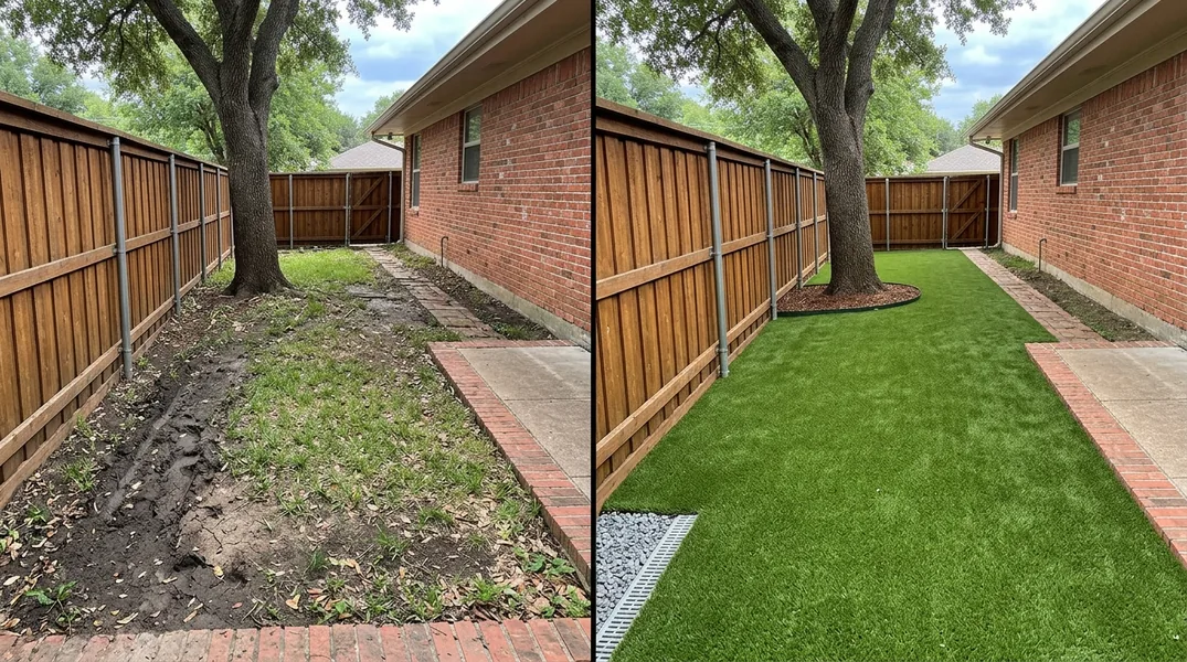Result artificial grass installation in Dallas - Dallas Turf Installation
