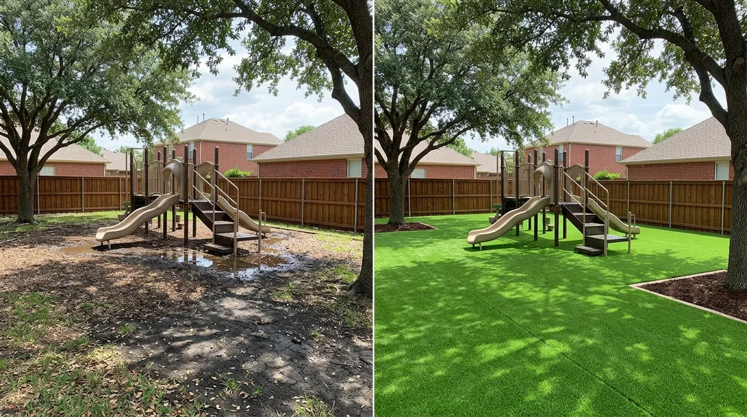 Result artificial grass installation in Dallas - Dallas Turf Installation