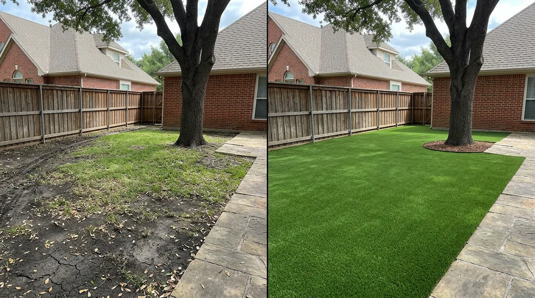 Result artificial grass installation in Dallas - Dallas Turf Installation